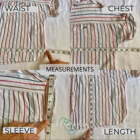 VOLCOM Multi Stripe Girls Button Down Top | L / 14 - Picture 13 of 13